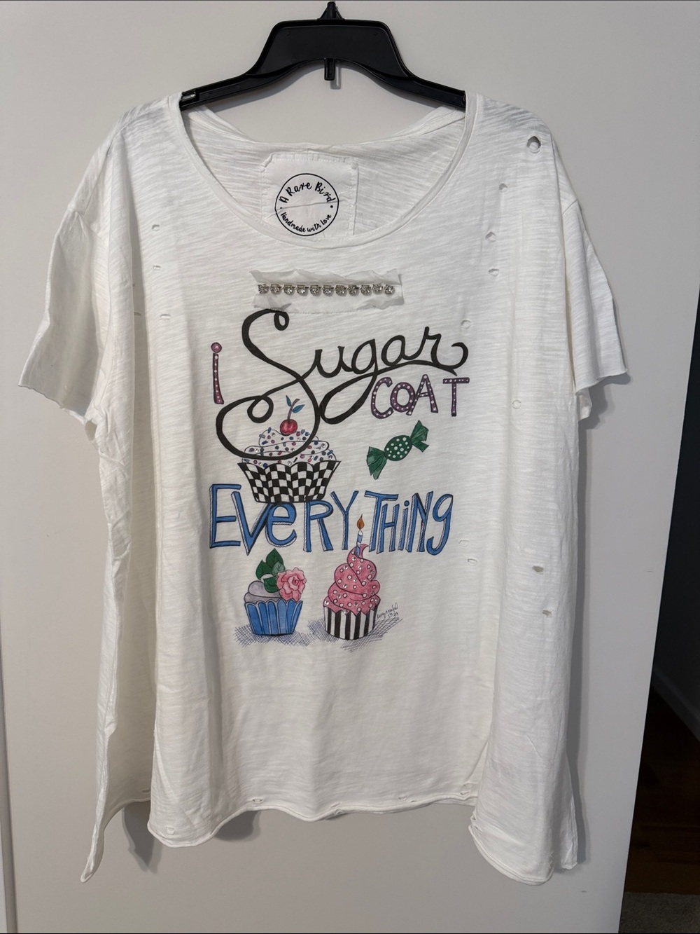A Rare Bird ‘I Sugar Coat Everything’ Graphic Tee - White with Multicolor Print
